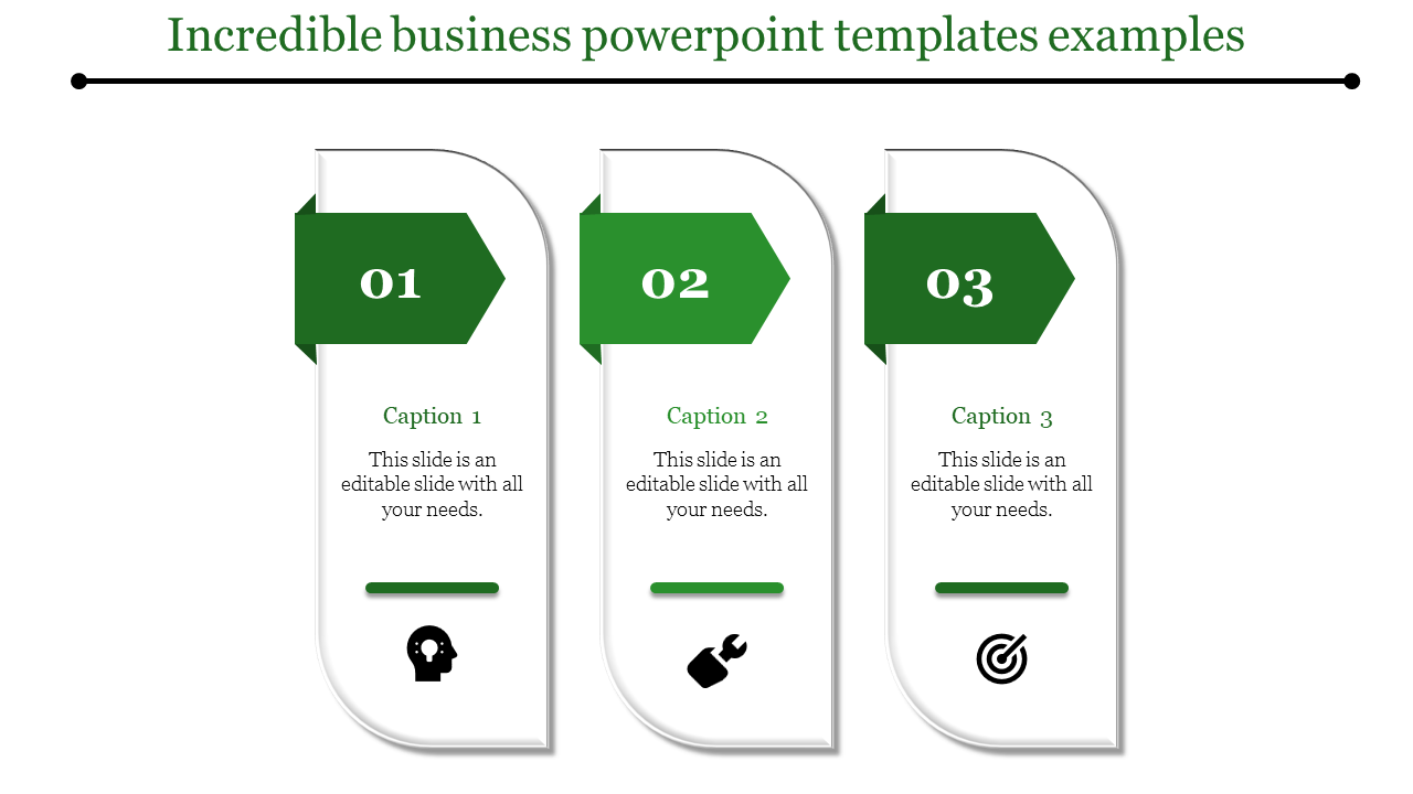 Editable Business PowerPoint Templates In Green Theme